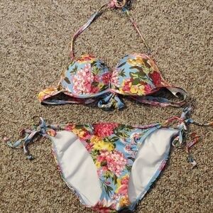 𝅺INGEAR Floral Pushup Bra Bikini Sz Medium
